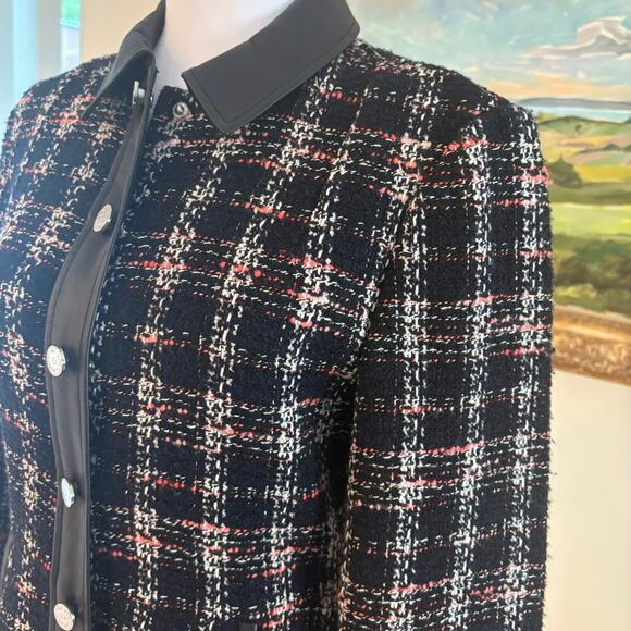 Maje Black and White Tweed Midi Dress - Picture 12 of 14